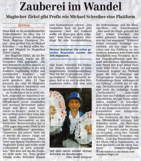 Leipziger Volkszeitung: Zauberei im Wandel